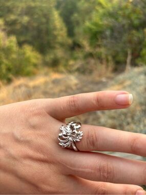 Silver  Ladies  Ring Open work Design